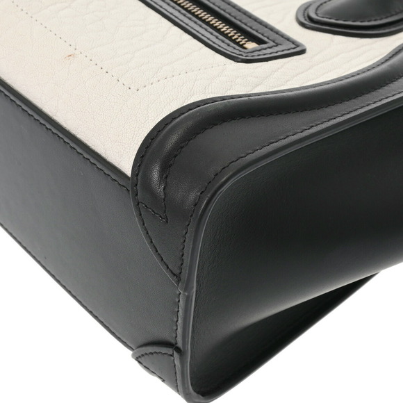 Celine Luggage Shopper White Black Calfskin Handbag - Picture 6 of 9